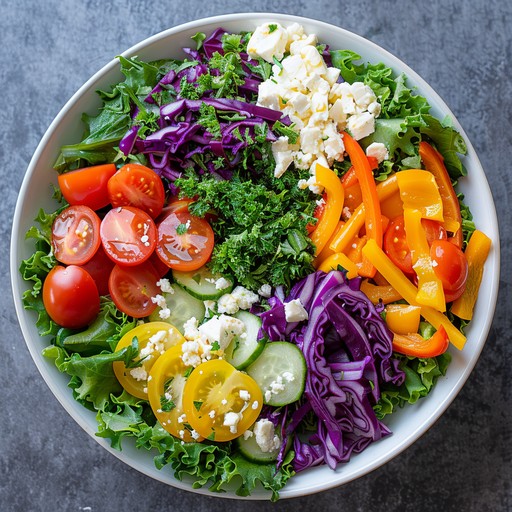 Fresh balanced salad bowl with colorful vegetables